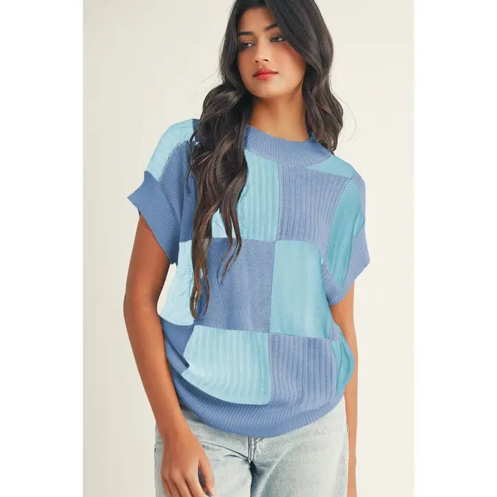 Color Black Crew Neck Short Sleeve Sweater - Deadwood South Boutique & Company LLC