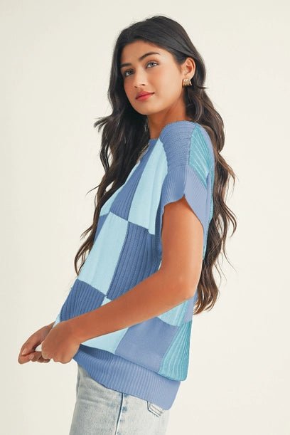 Color Black Crew Neck Short Sleeve Sweater - Deadwood South Boutique & Company LLC