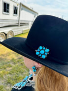 Complete Squash Blossom Set – Kingman Turquoise – Sterling Silver – Navajo Made by Wilson Dawes - Deadwood South Boutique & Company LLC