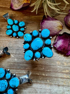 Complete Squash Blossom Set – Kingman Turquoise – Sterling Silver – Navajo Made by Wilson Dawes - Deadwood South Boutique & Company LLC