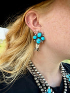 Complete Squash Blossom Set – Kingman Turquoise – Sterling Silver – Navajo Made by Wilson Dawes - Deadwood South Boutique & Company LLC