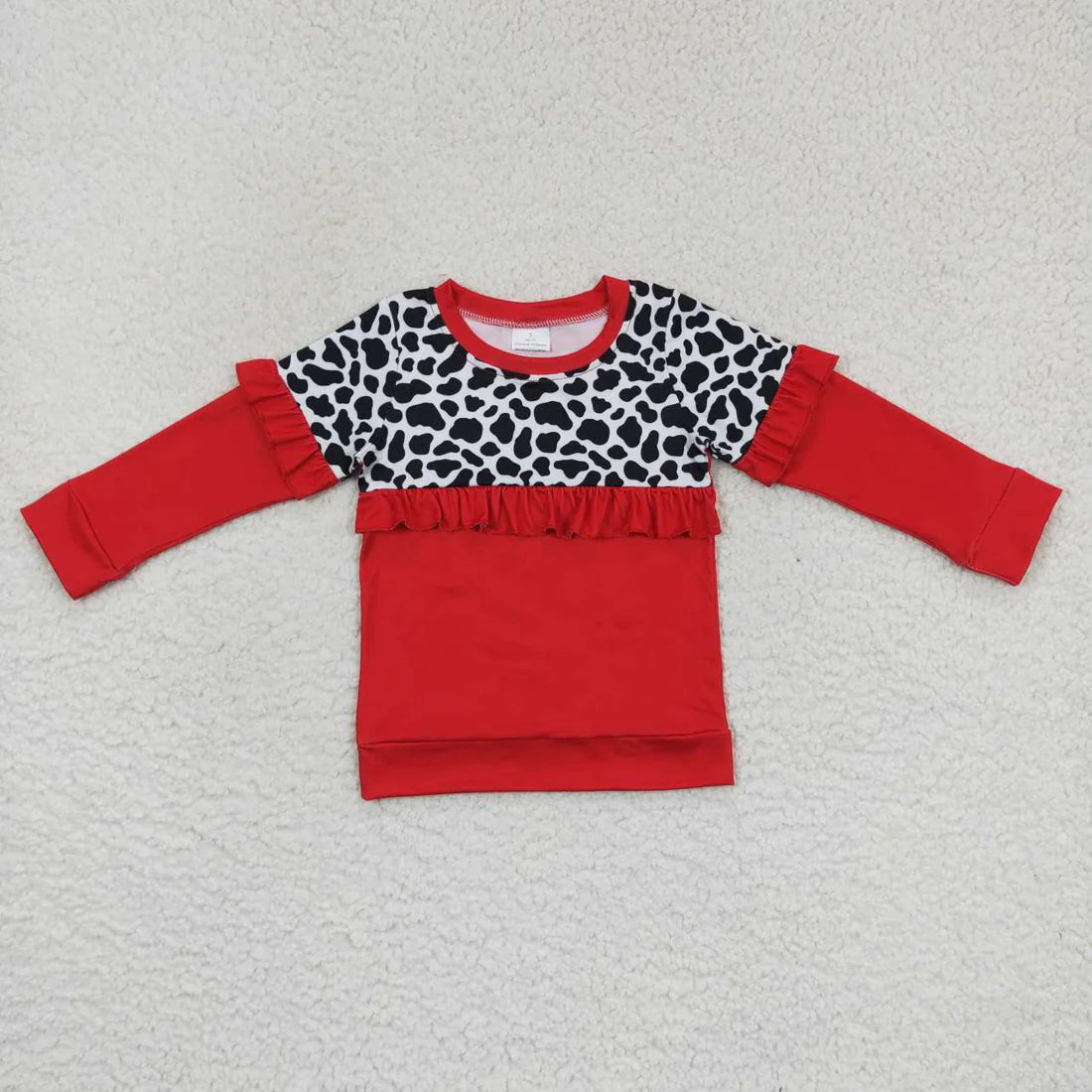 Flossy Cow Print Girls Pullover-childrens-Deadwood South Boutique & Company LLC-Deadwood South Boutique, Women's Fashion Boutique in Henderson, TX