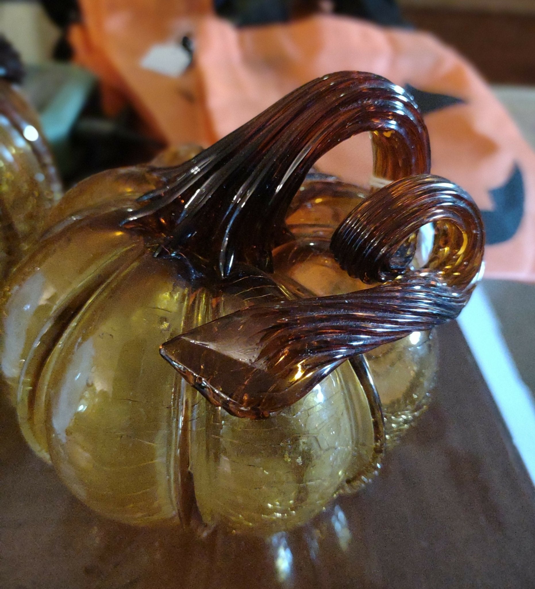 Crackle Glass Pumpkin - Deadwood South Boutique & Company LLC