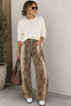 Dally Leopard Barrel Jeans - Deadwood South Boutique & Company LLC