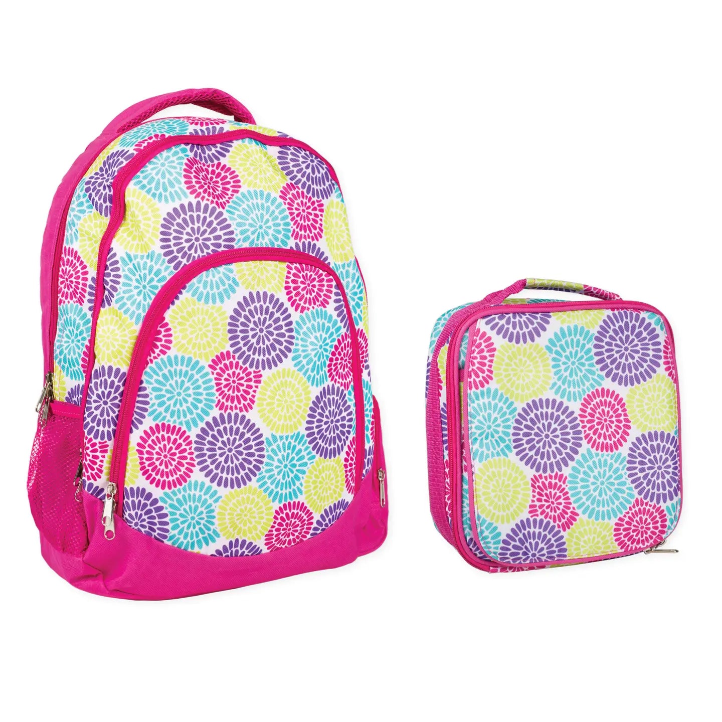 Pink Flower Power Backpack Set-Bags & Purses-Deadwood South Boutique & Company LLC-Deadwood South Boutique, Women's Fashion Boutique in Henderson, TX