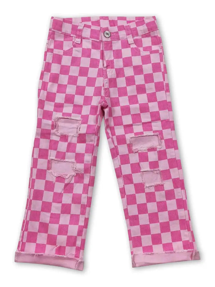 Kids Checkerboard Distressed Boy Jeans-Jeans-Deadwood South Boutique & Company-Deadwood South Boutique, Women's Fashion Boutique in Henderson, TX