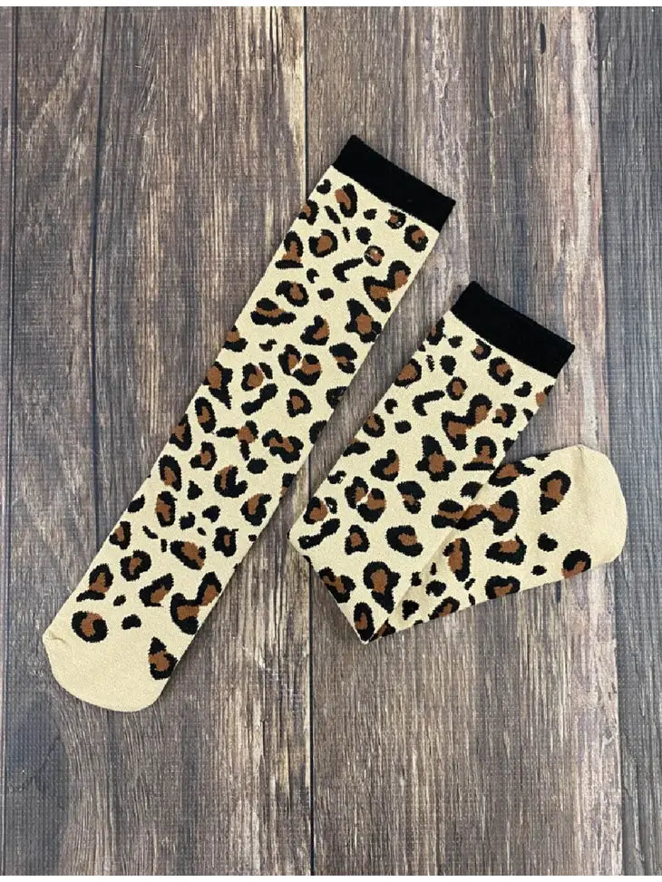Girls Leopard Print Tube Socks-Socks-Deadwood South Boutique & Company-Deadwood South Boutique, Women's Fashion Boutique in Henderson, TX