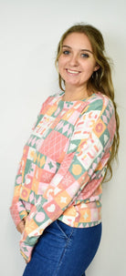 Dear Scarlett Pink Squares Christmas Sweater - Deadwood South Boutique & Company LLC