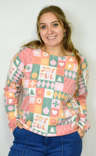 Dear Scarlett Pink Squares Christmas Sweater - Deadwood South Boutique & Company LLC