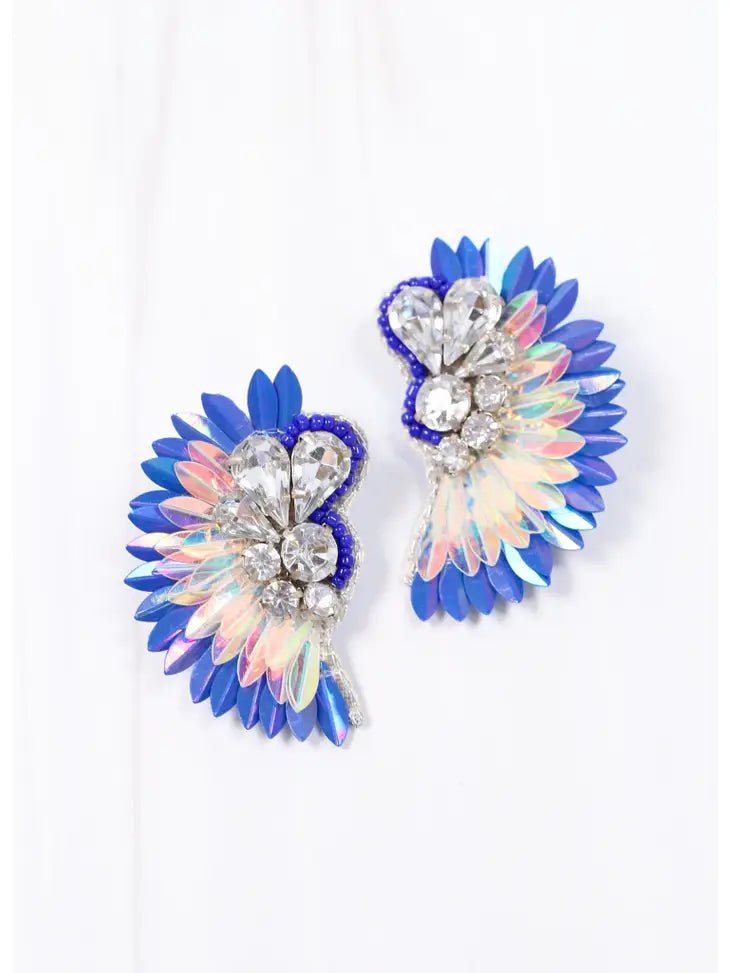Dekalb Embellished Fan Earrings - Deadwood South Boutique & Company LLC