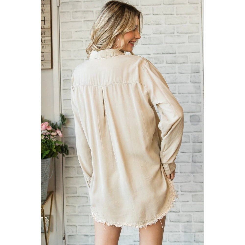Delilah Denim Button Down Top - Deadwood South Boutique & Company LLC