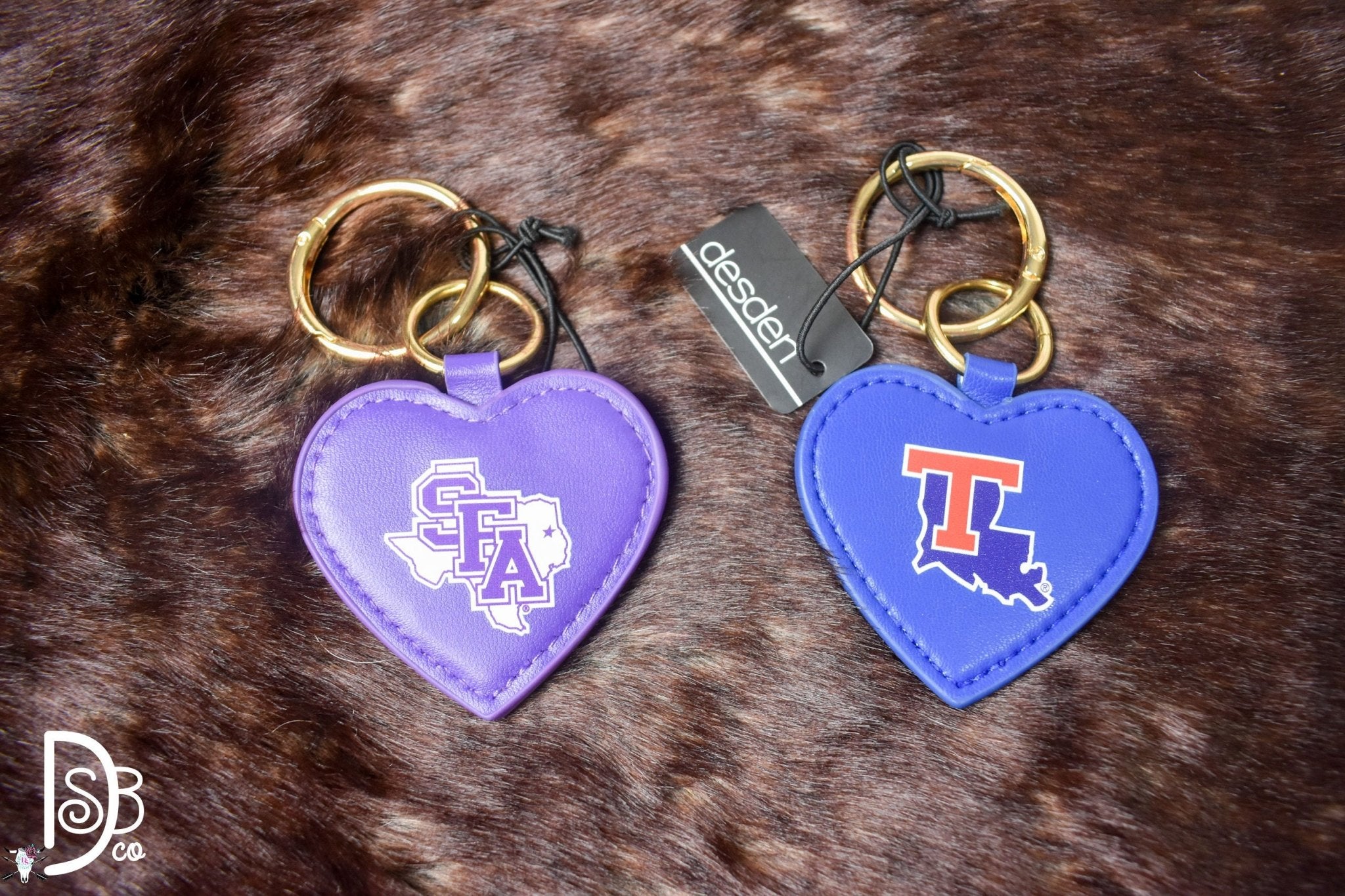 DESDEN: University Heart Keychain / Purse Charm - Deadwood South Boutique & Company LLC