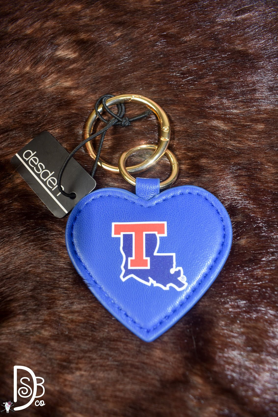 DESDEN: University Heart Keychain / Purse Charm - Deadwood South Boutique & Company LLC