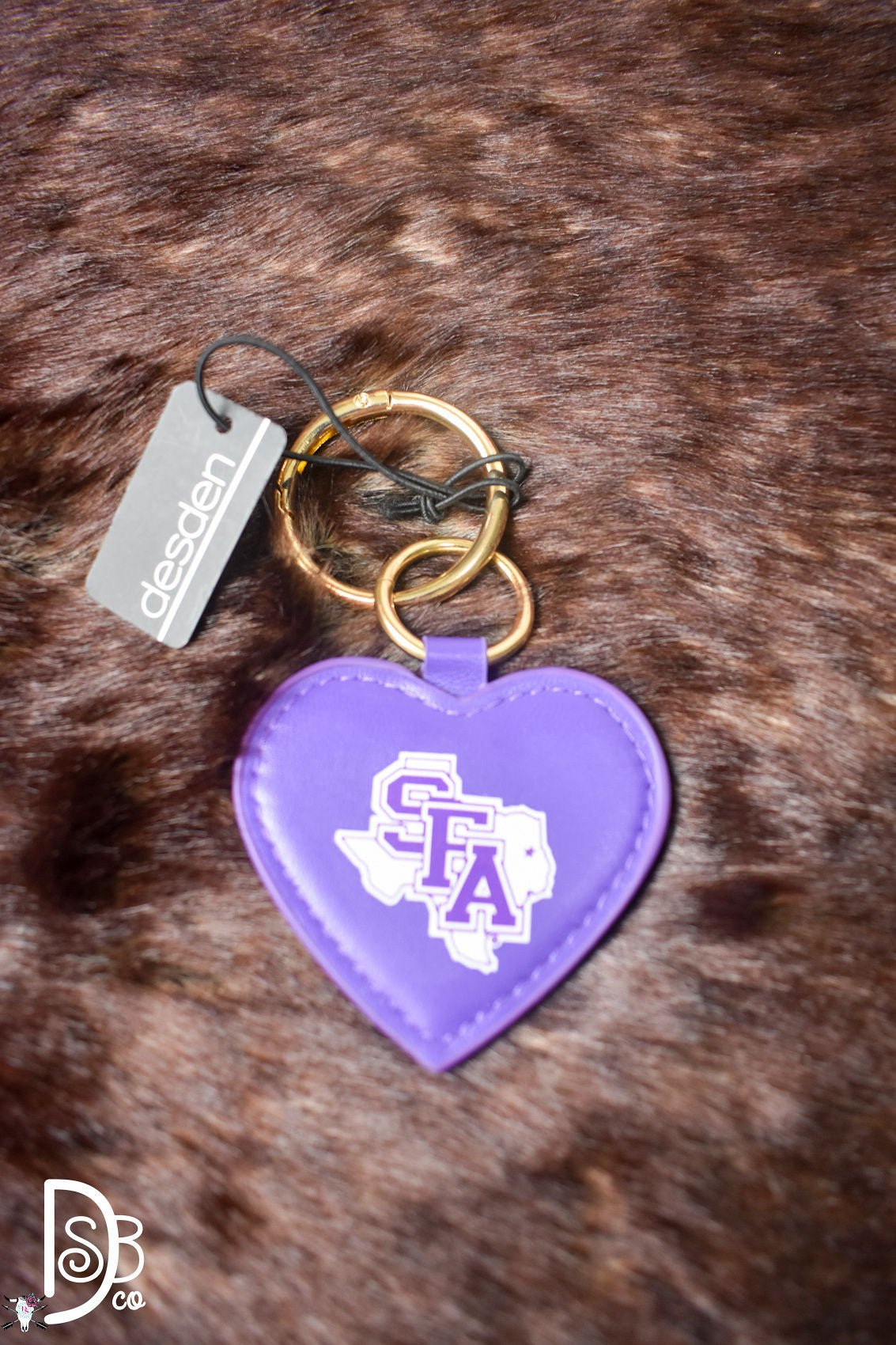 DESDEN: University Heart Keychain / Purse Charm - Deadwood South Boutique & Company LLC