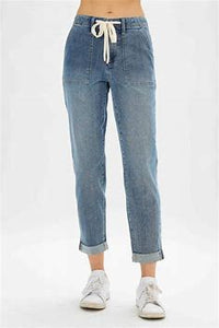 Judy Blue High Waist Pull On Denim Jogger-Joggers-Deadwood South Boutique & Company-Deadwood South Boutique, Women's Fashion Boutique in Henderson, TX