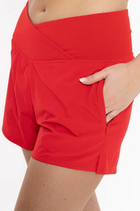 Mono B Crossover Waist Running Shorts-Bottoms-Deadwood South Boutique & Company-Deadwood South Boutique, Women's Fashion Boutique in Henderson, TX