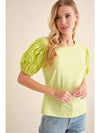 Poplin Pearl Embellished Jersey T-Shirt