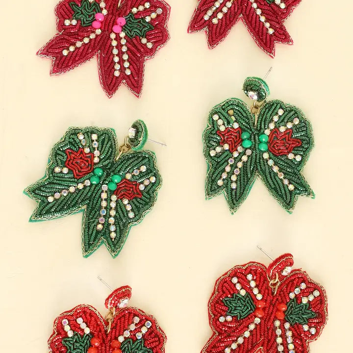 The Christmas Bow Earrings-Jewelry-Deadwood South Boutique & Company LLC-Deadwood South Boutique, Women's Fashion Boutique in Henderson, TX