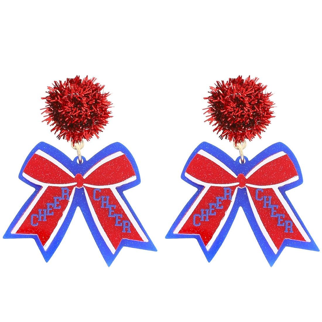 Game Day Ribbon Cheer Earrings-Earrings-Deadwood South Boutique & Company LLC-Deadwood South Boutique, Women's Fashion Boutique in Henderson, TX