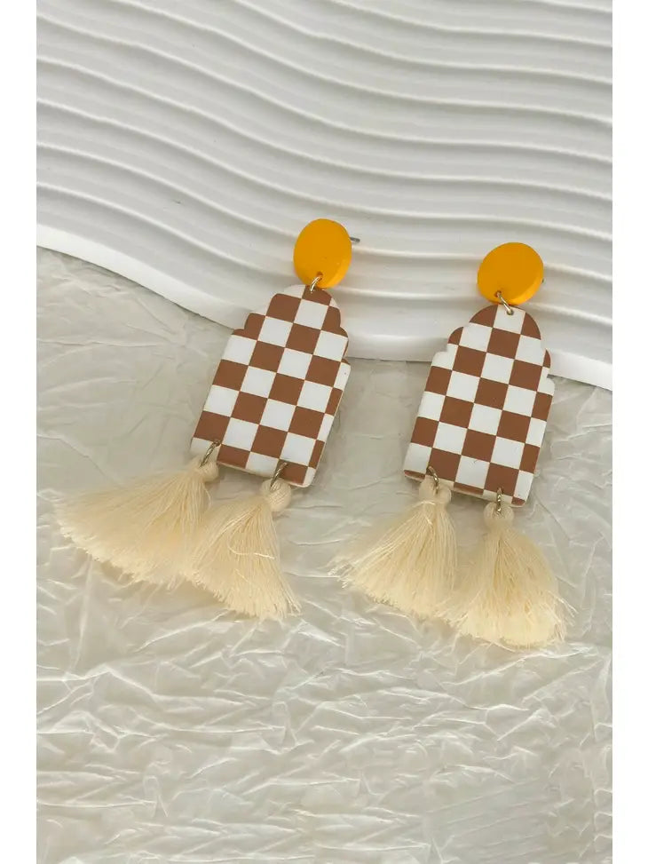 Check Your Way Earrings