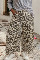 Emma Leopard Drawstring WL Cropped Pants - Deadwood South Boutique & Company LLC