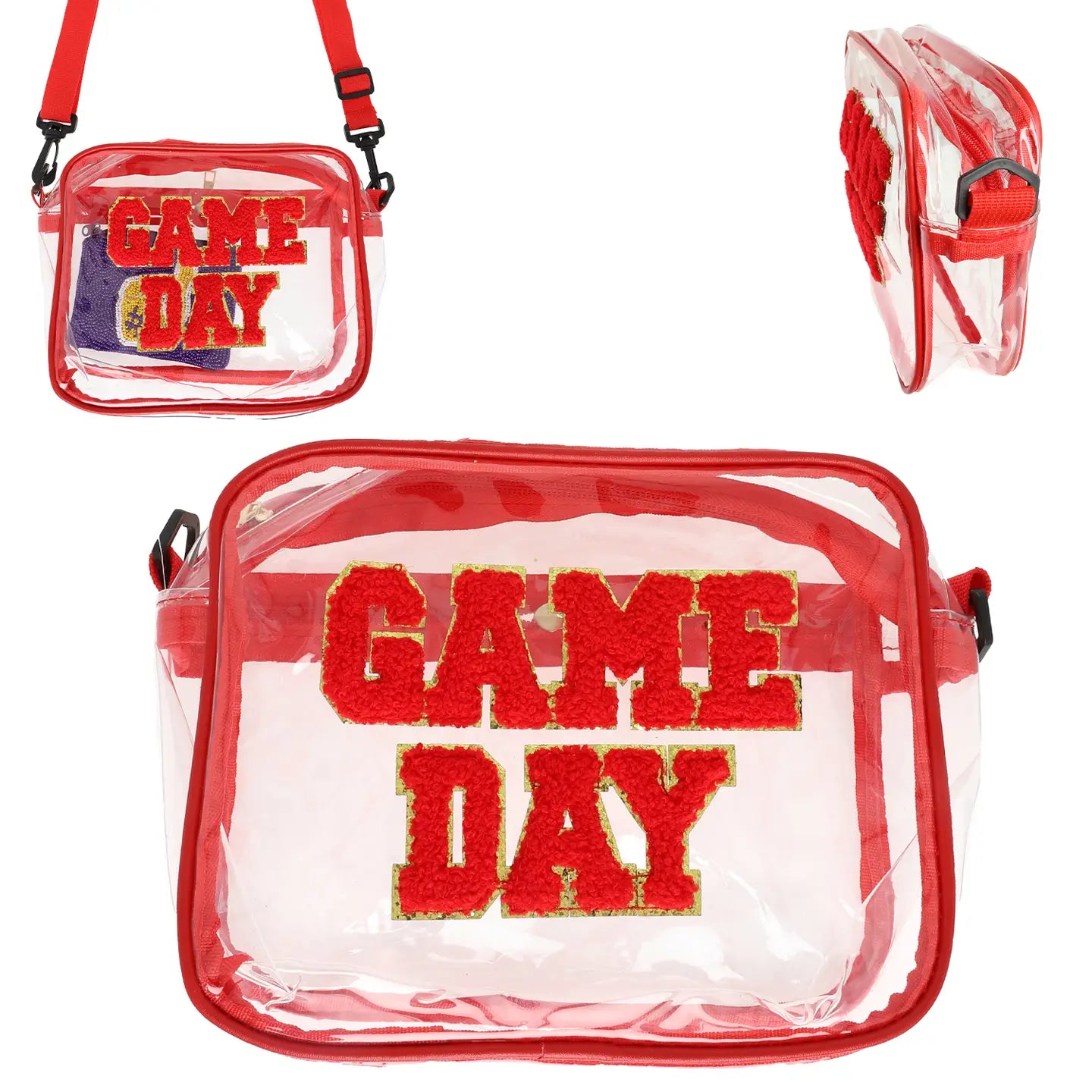 Game Day Chenille Patch Clear Bag-Bags & Purses-Deadwood South Boutique & Company-Deadwood South Boutique, Women's Fashion Boutique in Henderson, TX