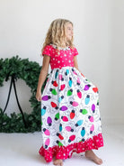 Light Bright Holiday Ruffle Dress/Gown-childrens-Deadwood South Boutique & Company LLC-Deadwood South Boutique, Women's Fashion Boutique in Henderson, TX