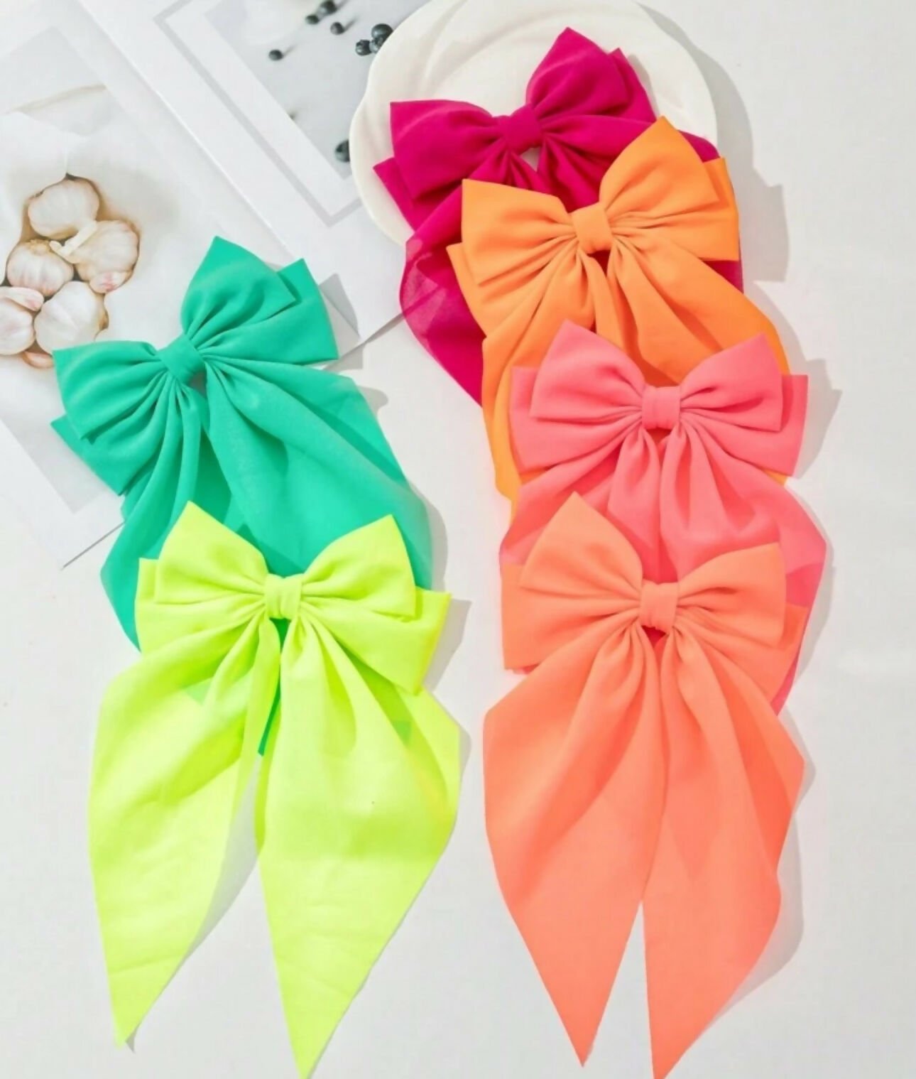 Fluorescent Ribbon Bow - Deadwood South Boutique & Company LLC