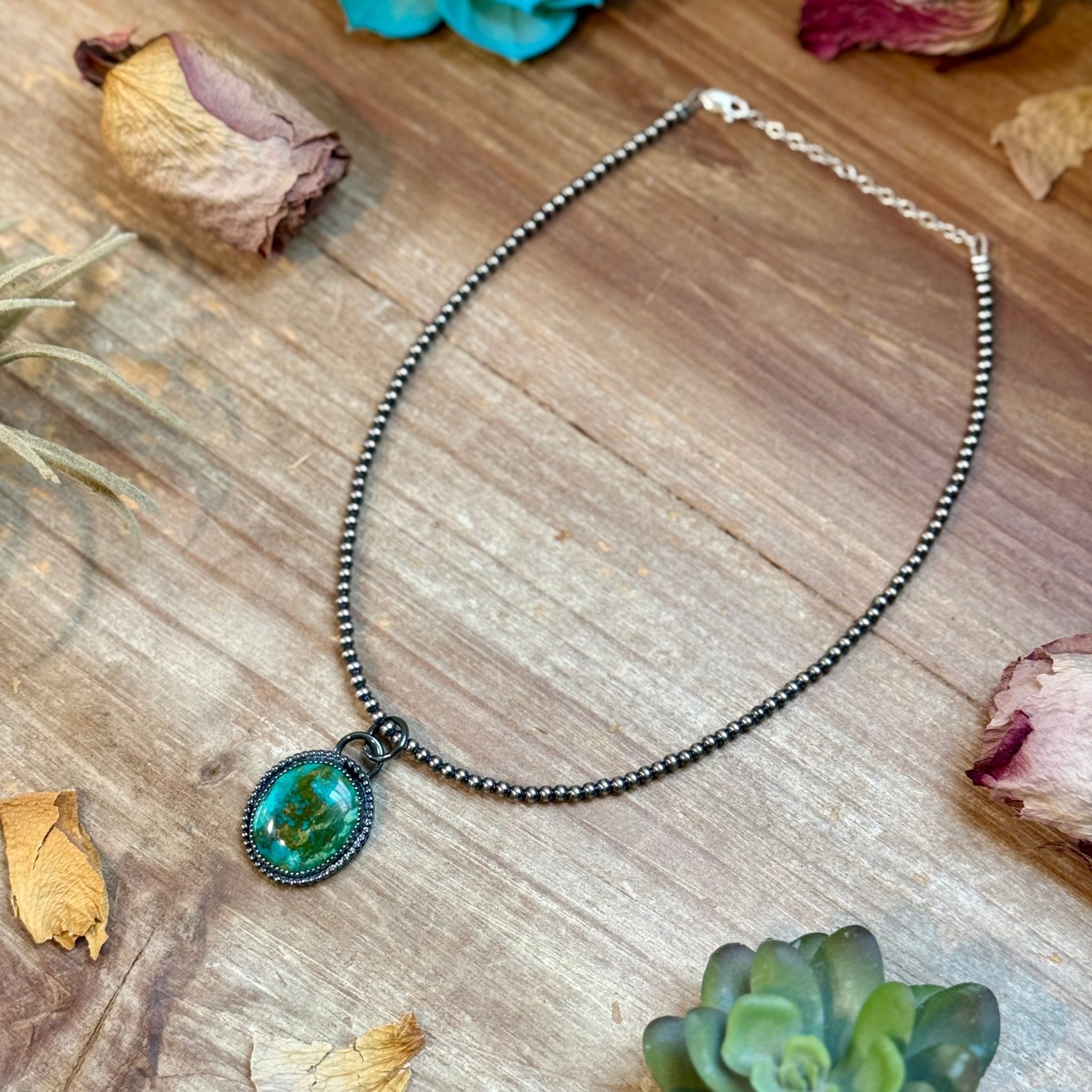 FREE Sterling Silver Pearl Necklace + MJ Green Turquoise Pendant - Deadwood South Boutique & Company LLC