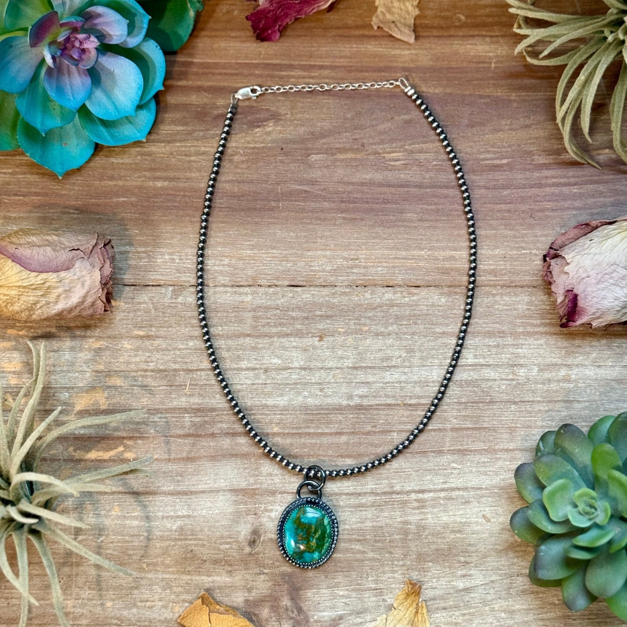 FREE Sterling Silver Pearl Necklace + MJ Green Turquoise Pendant - Deadwood South Boutique & Company LLC
