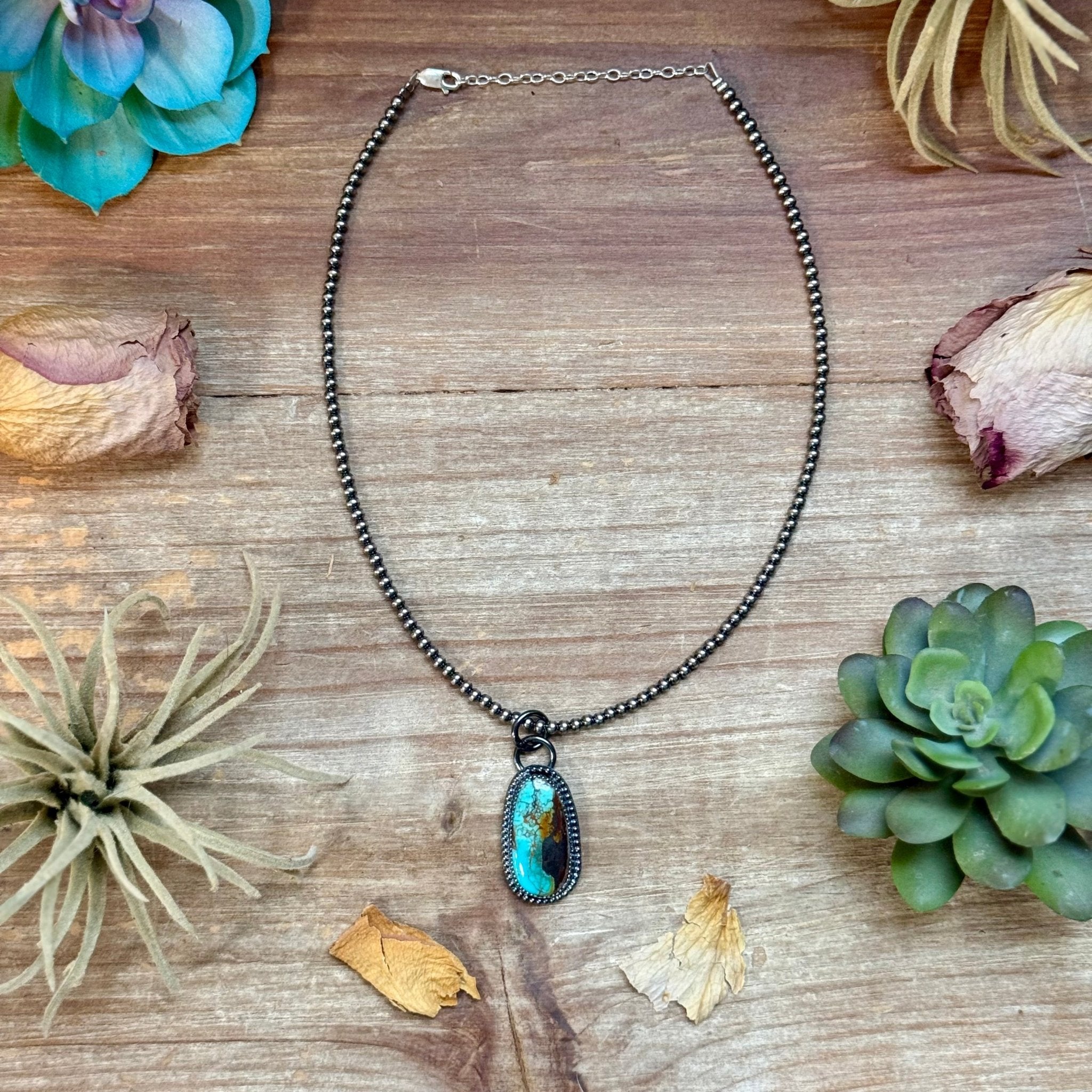 FREE Sterling Silver Pearl Necklace + MJ Long Oval Turquoise Pendant - Deadwood South Boutique & Company LLC