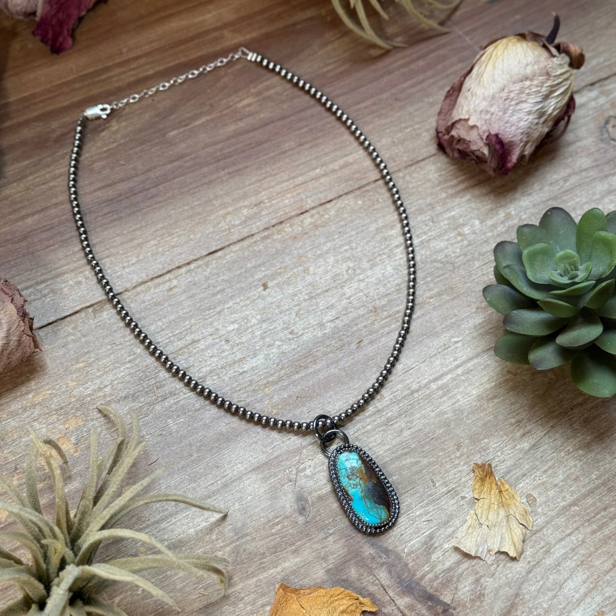 FREE Sterling Silver Pearl Necklace + MJ Long Oval Turquoise Pendant - Deadwood South Boutique & Company LLC