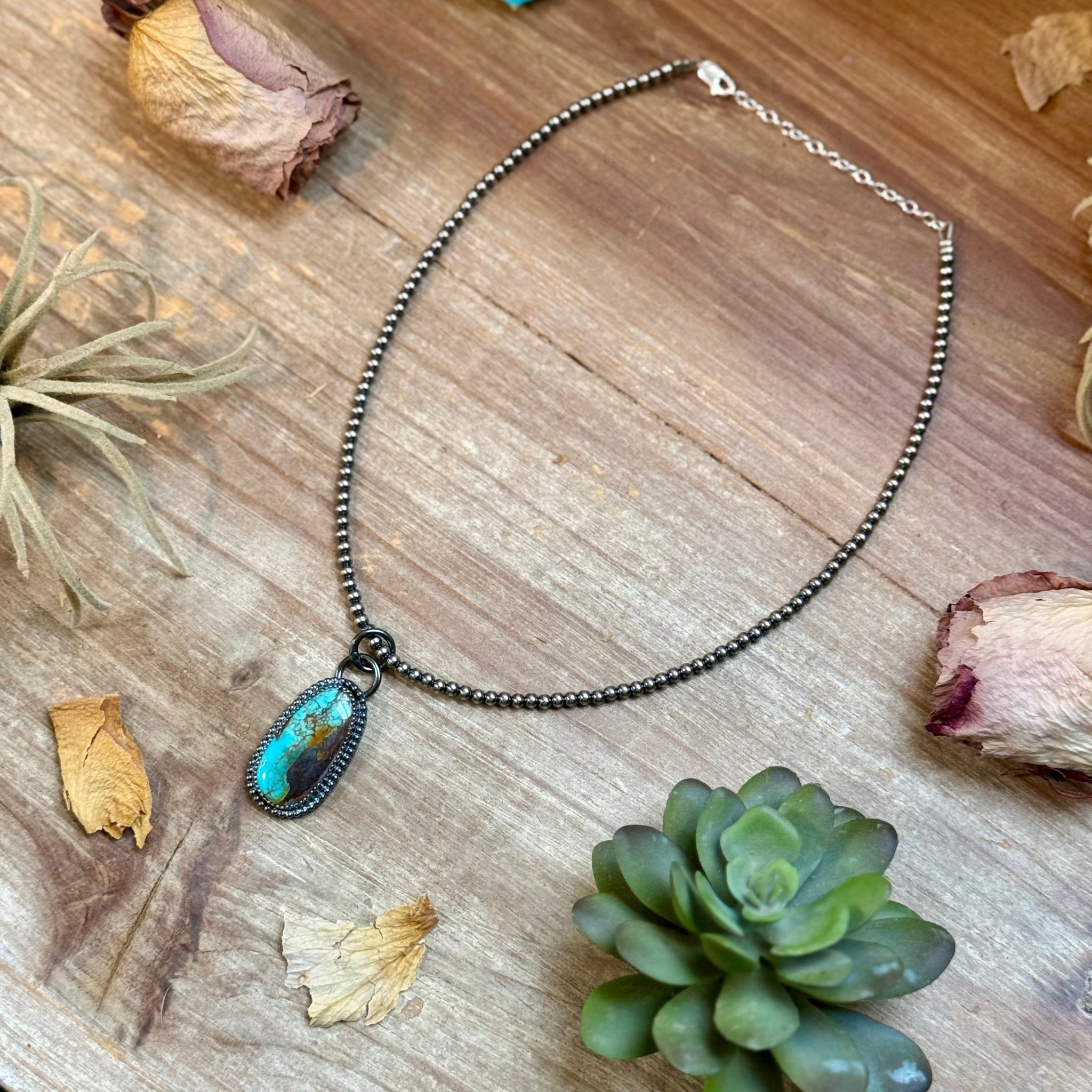 FREE Sterling Silver Pearl Necklace + MJ Long Oval Turquoise Pendant - Deadwood South Boutique & Company LLC