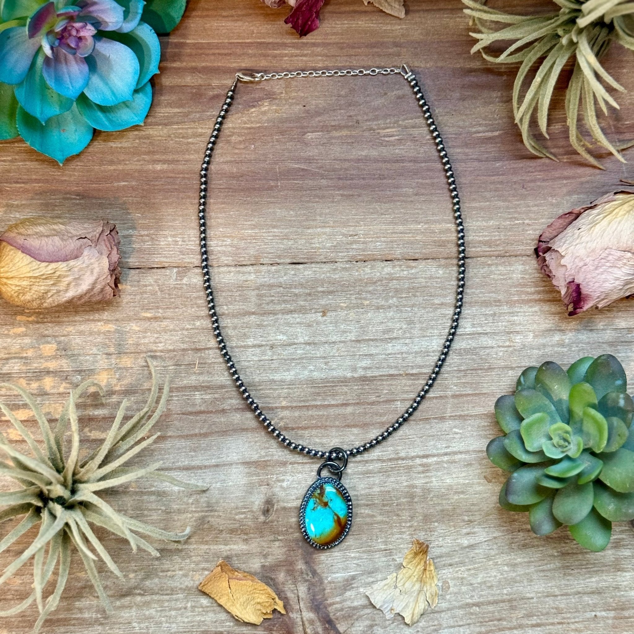 FREE Sterling Silver Pearl Necklace + MJ Oval Turquoise Pendant - Deadwood South Boutique & Company LLC