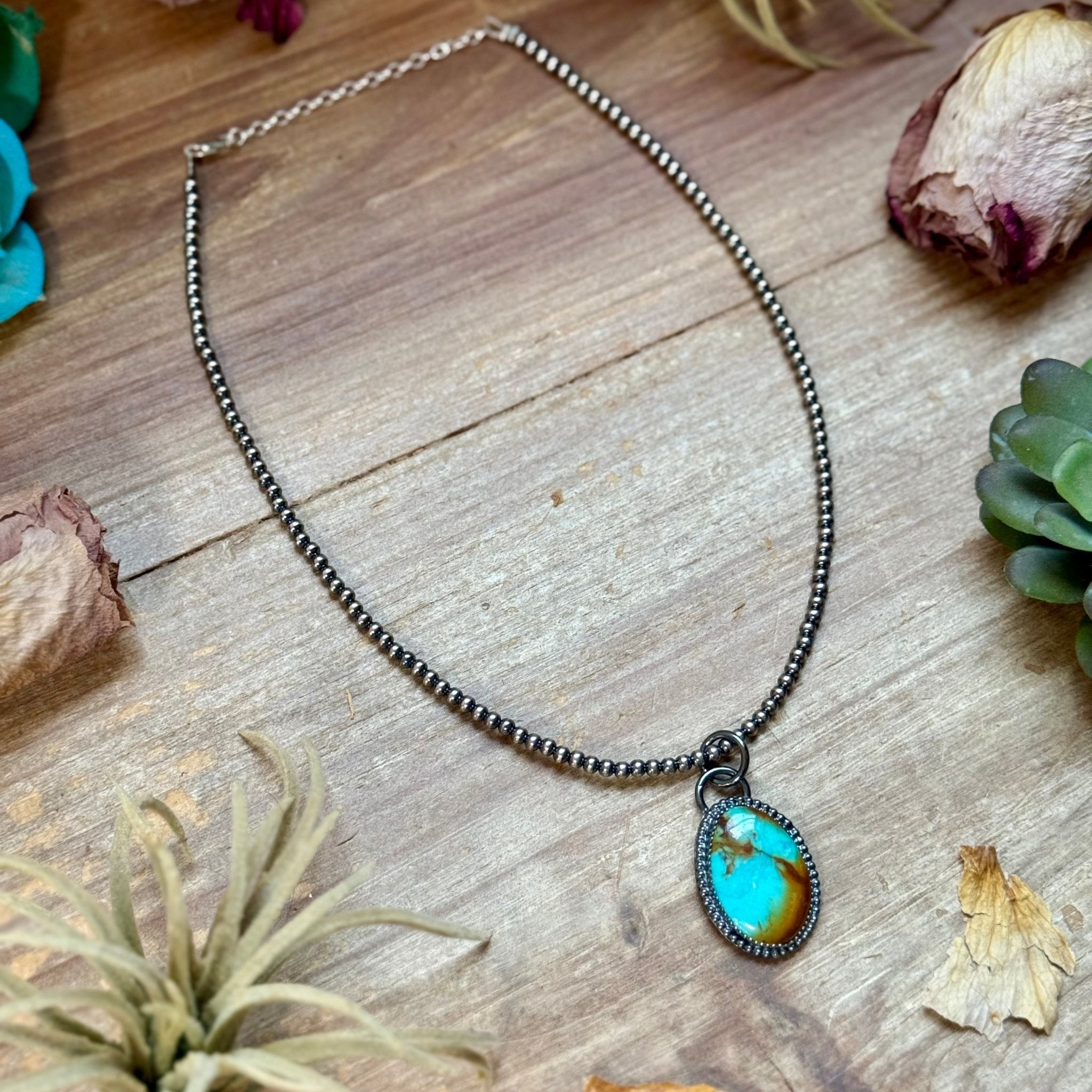 FREE Sterling Silver Pearl Necklace + MJ Oval Turquoise Pendant - Deadwood South Boutique & Company LLC