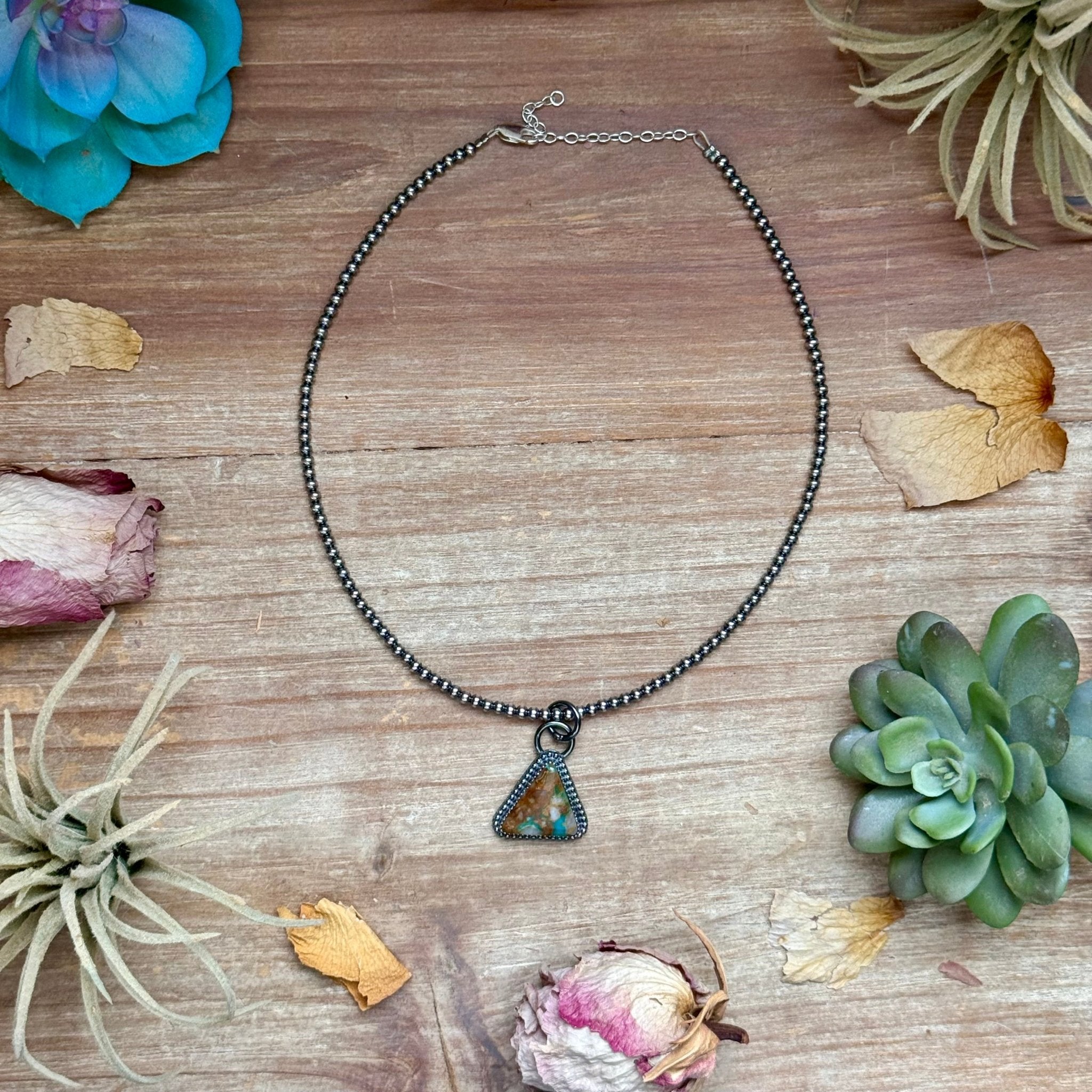 FREE Sterling Silver Pearl Necklace + MJ Triangle Royston Turquoise Pendant - Deadwood South Boutique & Company LLC