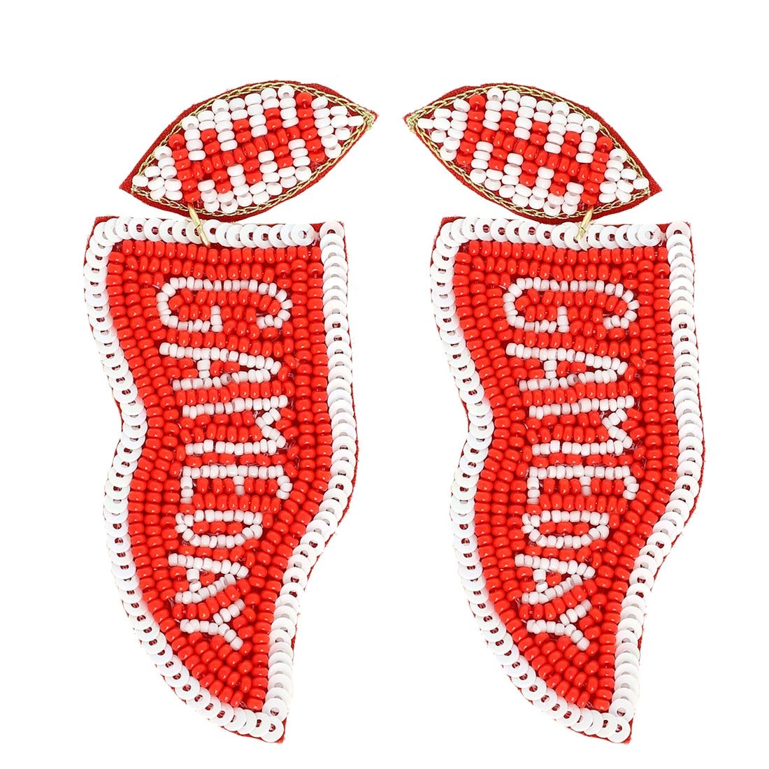 Game Day Flag Pendant Earrings - Deadwood South Boutique & Company LLC