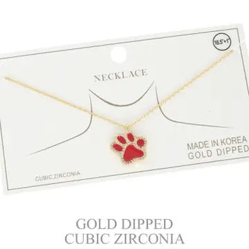 Game Day Gold Plated Paw Print Necklace - Deadwood South Boutique & Company LLC