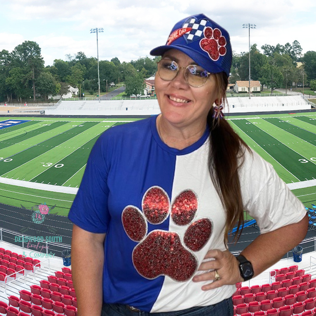 Game Day Sequin Paw Print Top - Deadwood South Boutique & Company LLC