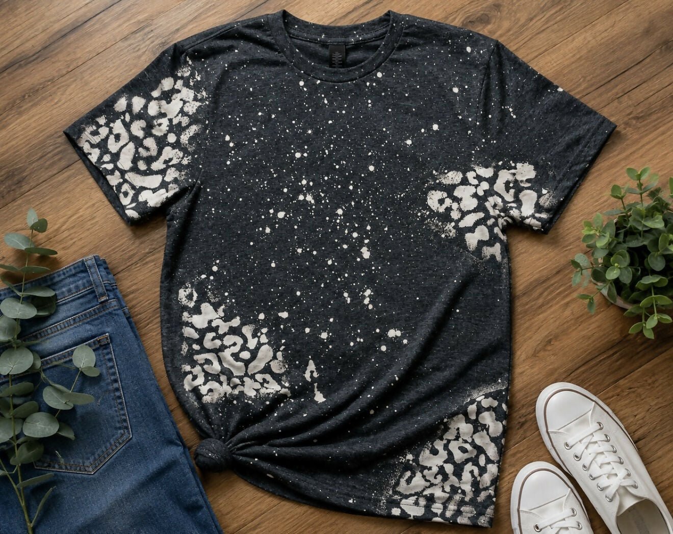 Go All Leopard Bleached Graphic Tee - Deadwood South Boutique & Company LLC