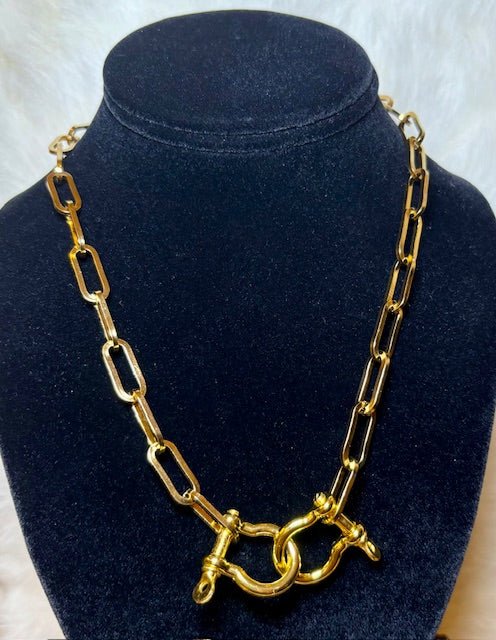 Gold Link Bit Necklace - Deadwood South Boutique & Company LLC