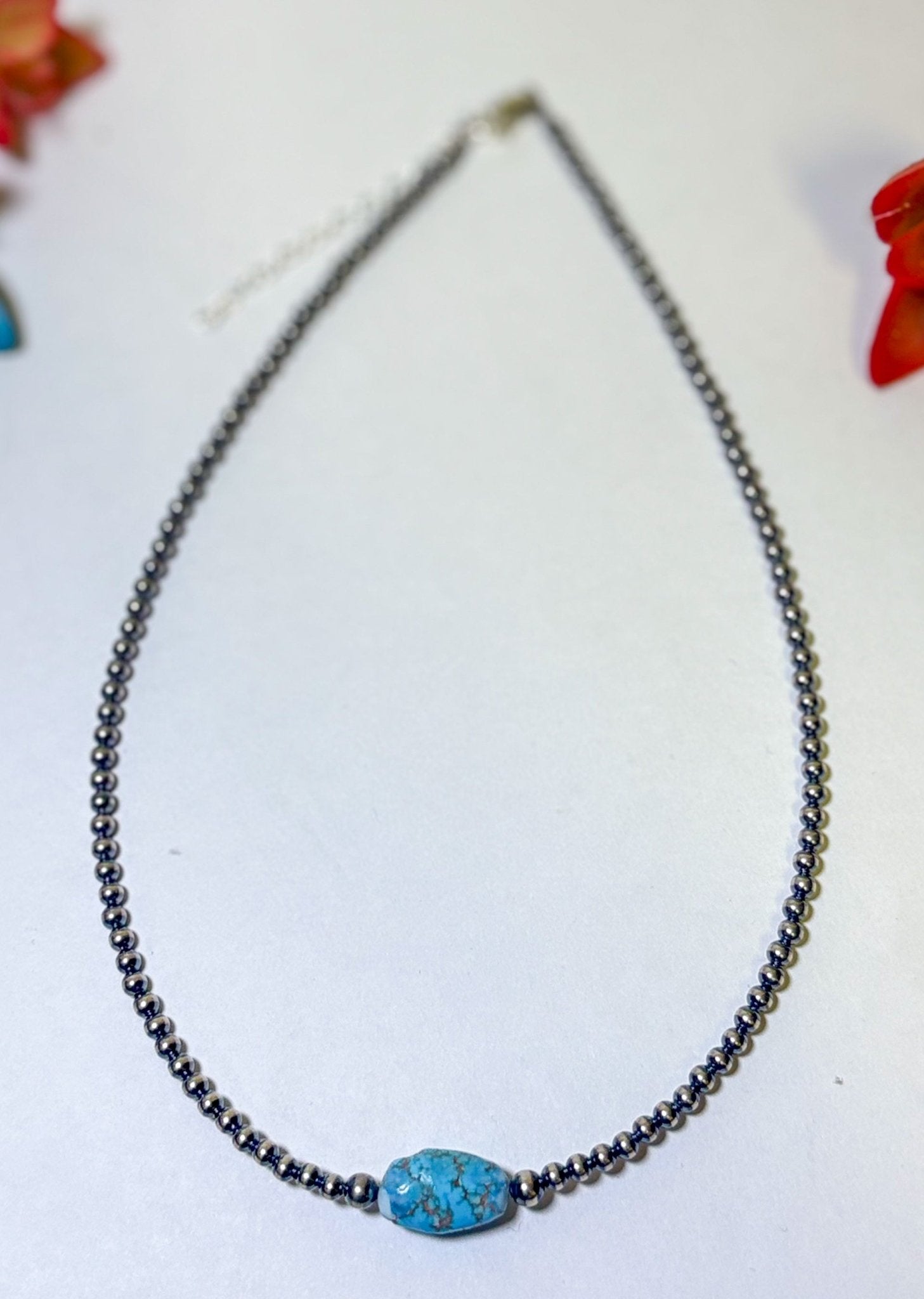 Golden Hills Turquoise Choker – Sterling Silver Pearls - Deadwood South Boutique & Company LLC