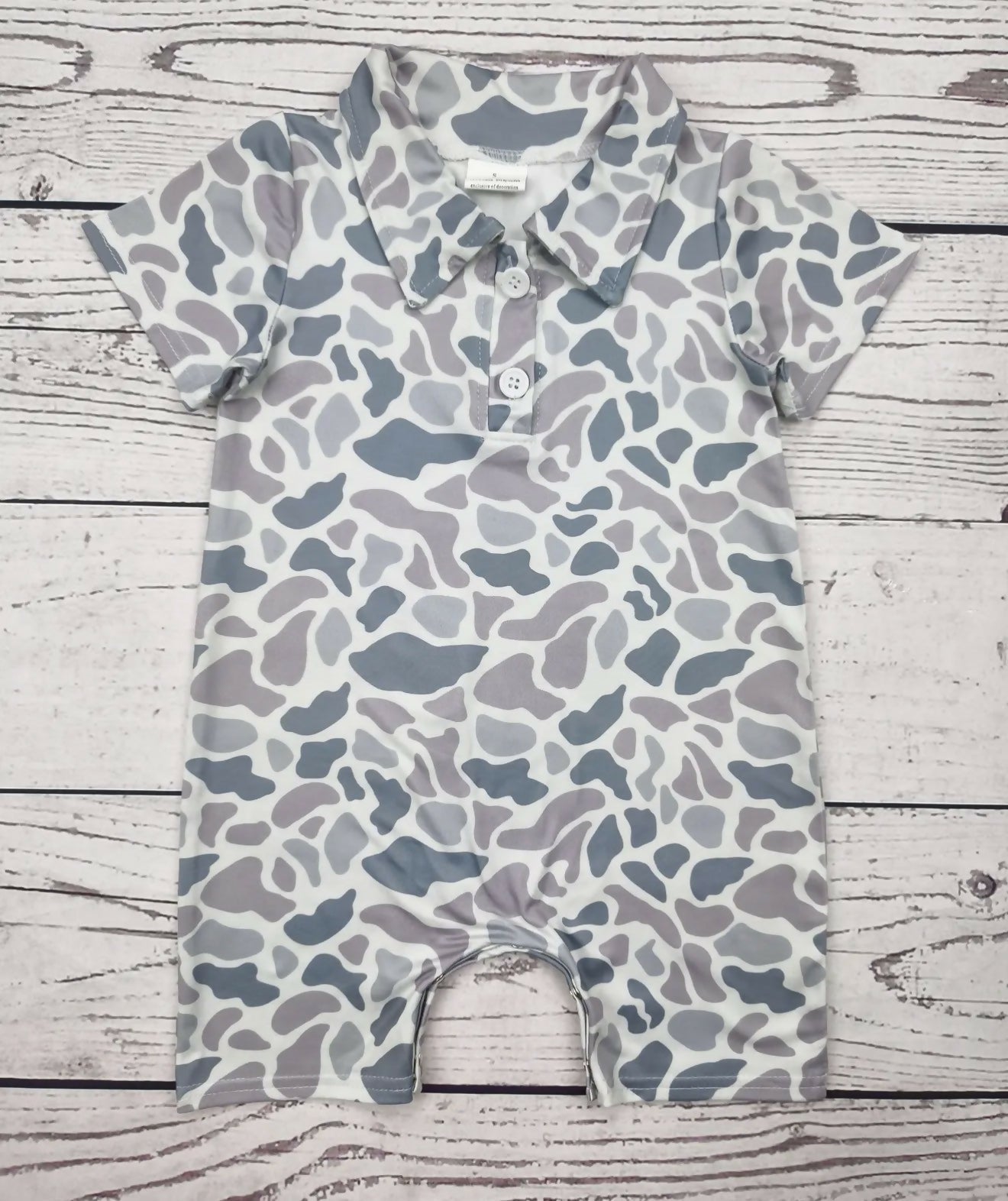 Gray Camo Romper - Deadwood South Boutique & Company LLC