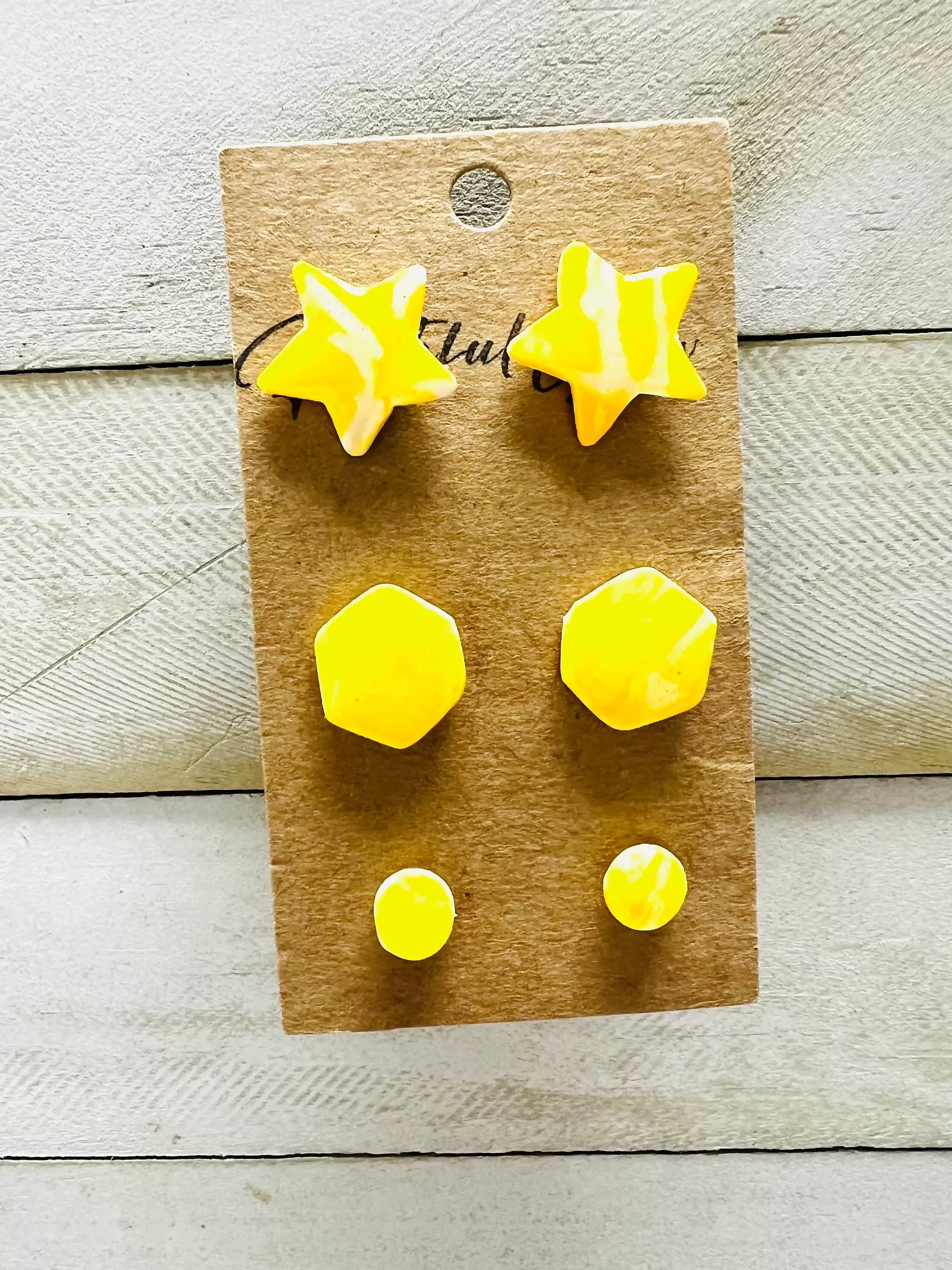 Yellow Trio-Earrings-Faithful Glow-Deadwood South Boutique, Women's Fashion Boutique in Henderson, TX