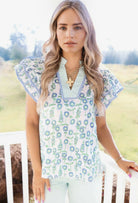 Heavenly Floral V-Neck Blouse - Deadwood South Boutique & Company LLC