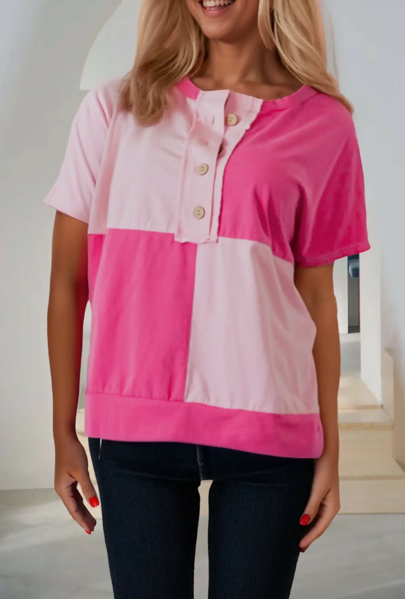 Henley Patchwork Top - Deadwood South Boutique & Company LLC