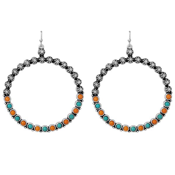 Hoops of Turquoise Fashion Earrings - Deadwood South Boutique & Company LLC