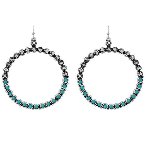 Hoops of Turquoise Fashion Earrings - Deadwood South Boutique & Company LLC