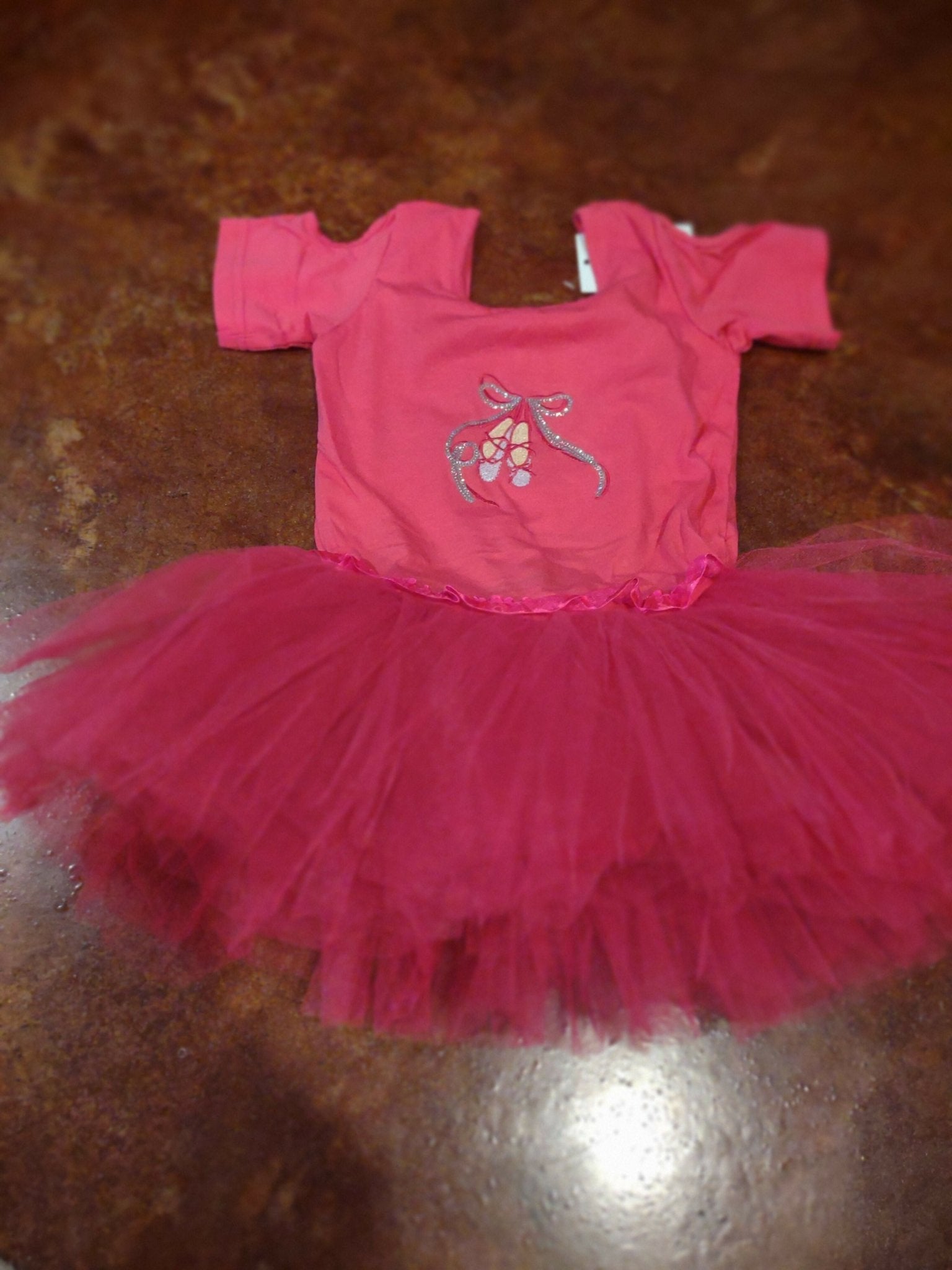 Hot Pink Glitter Skirted Leotard - Deadwood South Boutique & Company LLC
