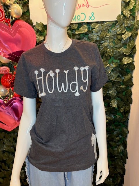 Howdy Bow Embroidered Tee - Deadwood South Boutique & Company LLC